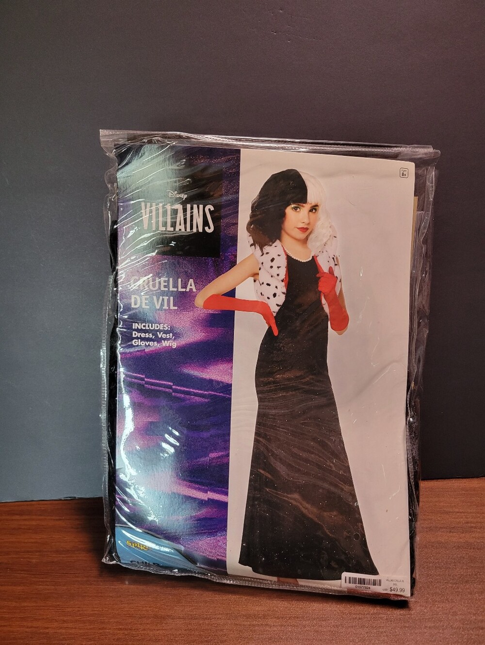 Cruella De Vil Black Dress Costume for Women